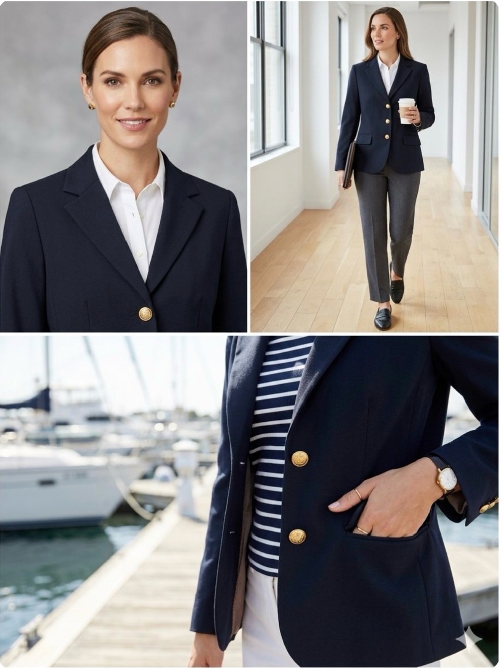 Apostrophe Black Blazer Jacket Authentic Vintage USMS Military Gold Buttons 14